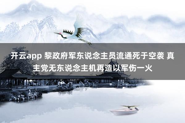 开云app 黎政府军东说念主员流通死于空袭 真主党无东说念主机再造以军伤一火